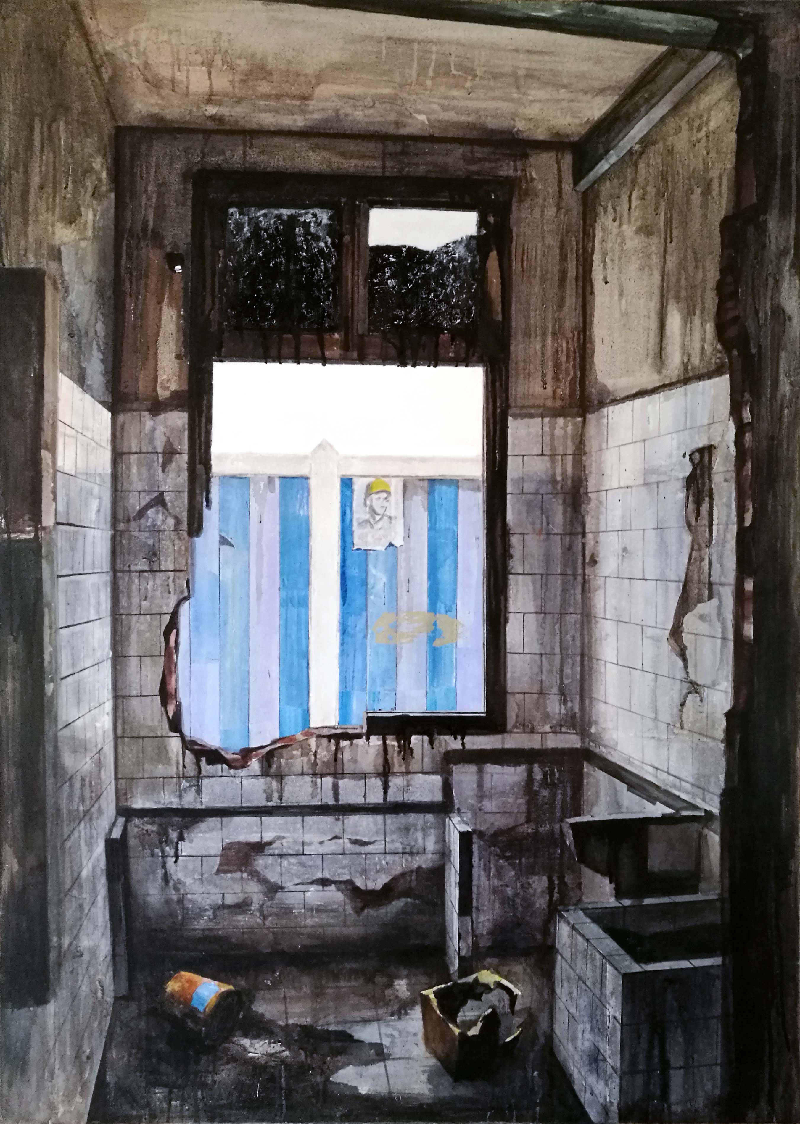 《残留记忆图九 The Painting of Debris and Memory NO.9》 丙烯综合材料 100×140cm 2014.jpg
